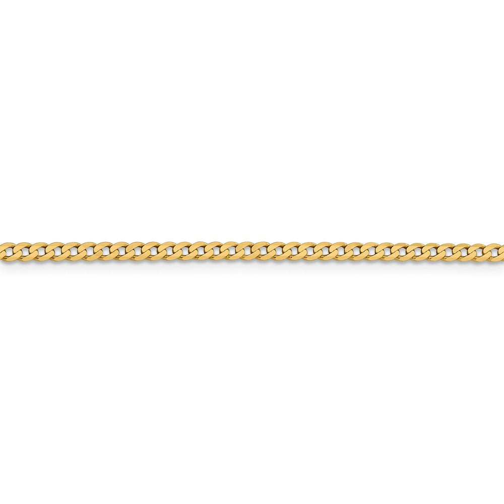 Alternate view of the 14k Yellow Gold 2.3mm Solid Beveled Curb Chain Anklet by The Black Bow Jewelry Co.