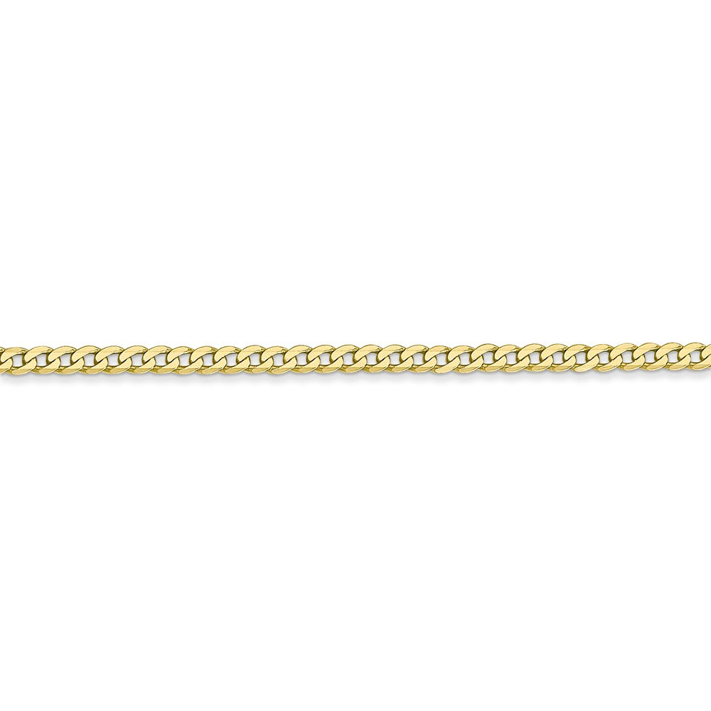 Alternate view of the 2.2mm 10k Yellow Gold Flat Beveled Curb Chain Anklet by The Black Bow Jewelry Co.