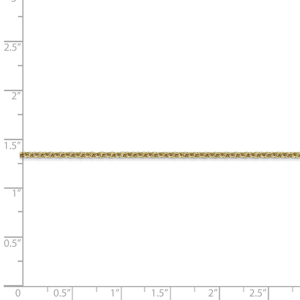 Alternate view of the 2mm 10k Yellow Gold Solid Cable Chain Anklet by The Black Bow Jewelry Co.