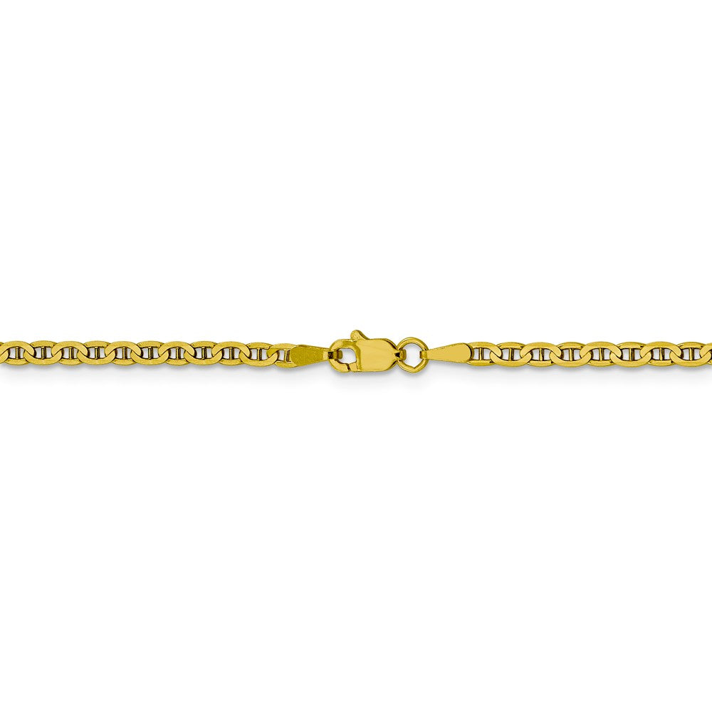 Alternate view of the 10k Yellow Gold 2.4mm Flat Anchor Chain Anklet by The Black Bow Jewelry Co.