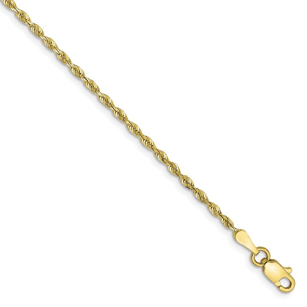 Alternate view of the 1.85mm 10k Yellow Gold D/C Quadruple Rope Chain Anklet by The Black Bow Jewelry Co.