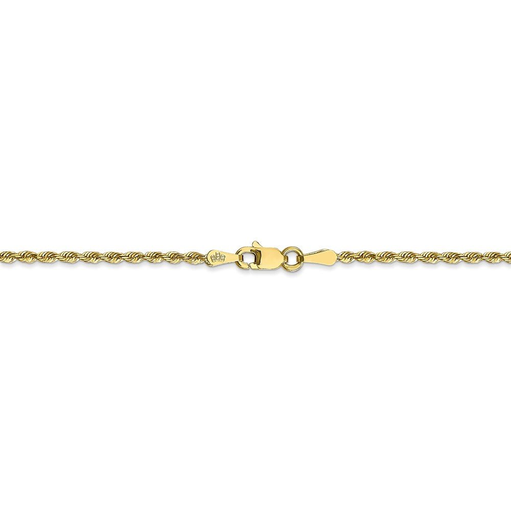 Alternate view of the 1.85mm 10k Yellow Gold D/C Quadruple Rope Chain Anklet by The Black Bow Jewelry Co.