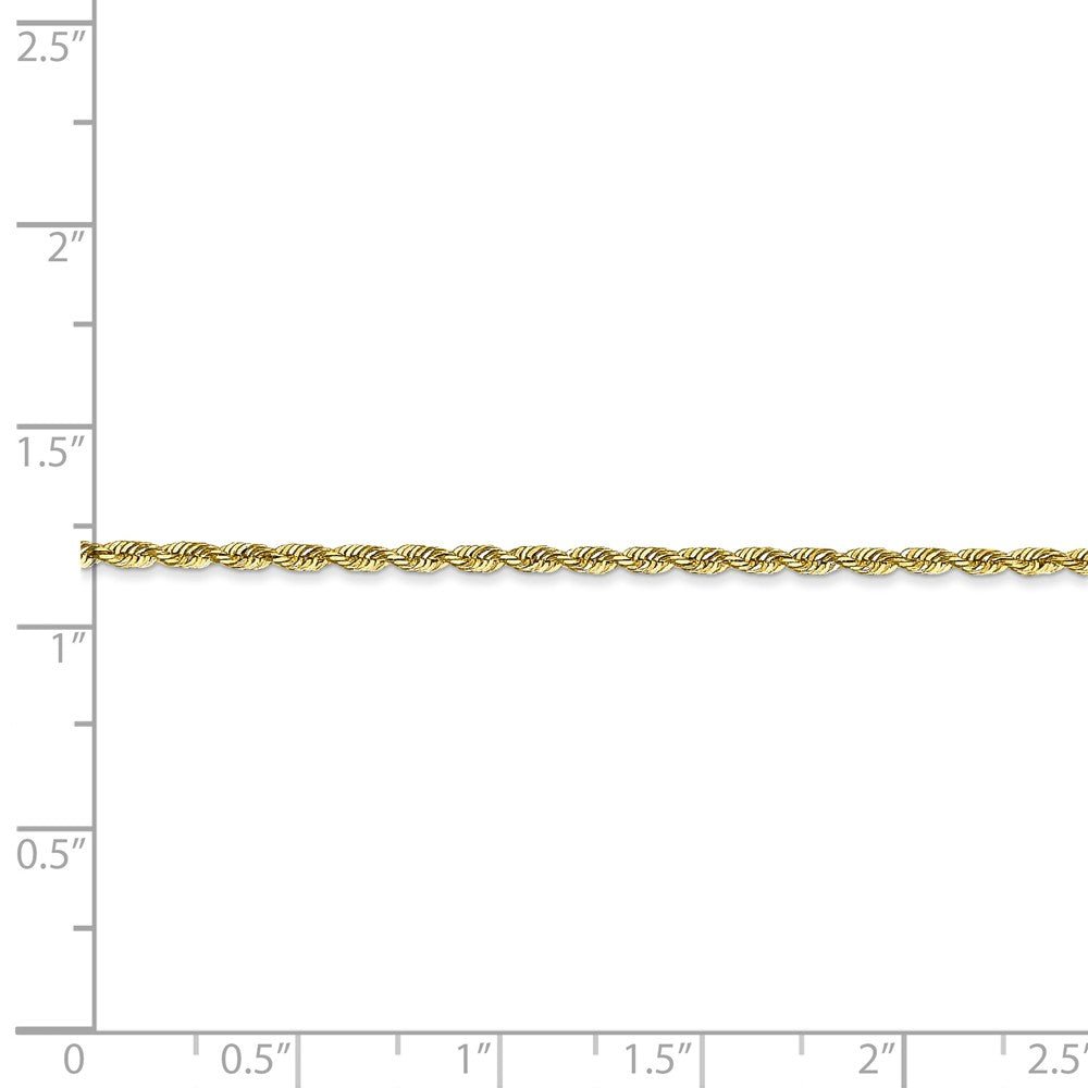 Alternate view of the 1.85mm 10k Yellow Gold D/C Quadruple Rope Chain Anklet by The Black Bow Jewelry Co.