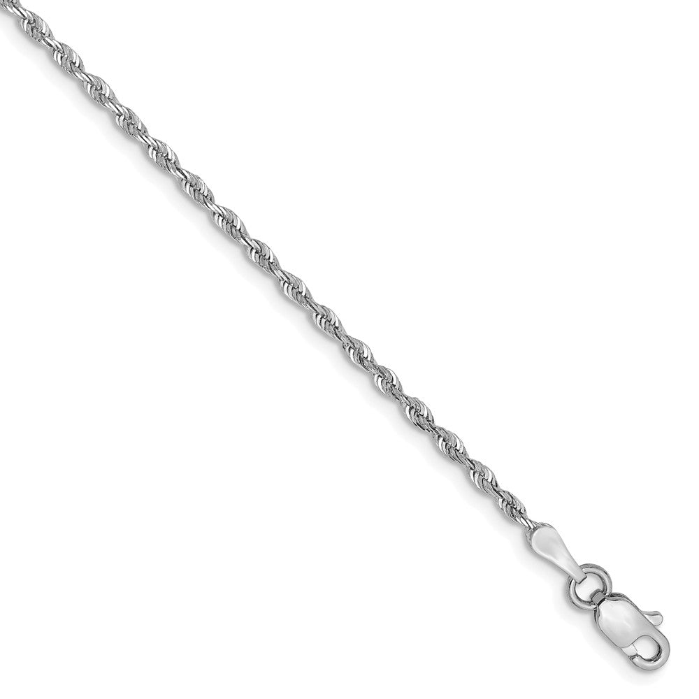 1.85mm 10k White Gold D/C Quadruple Rope Chain Anklet, Item A8872 by The Black Bow Jewelry Co.