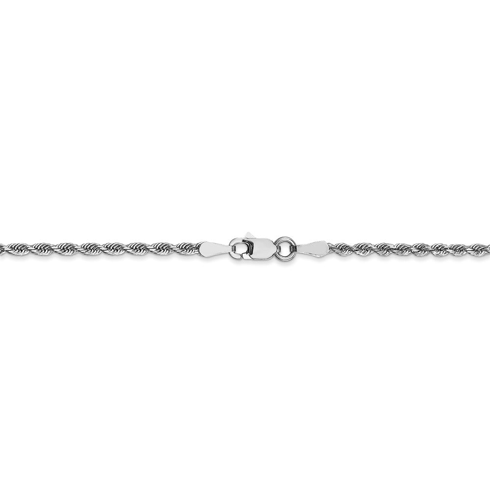 Alternate view of the 2mm 10k White Gold D/C Quadruple Rope Chain Anklet by The Black Bow Jewelry Co.