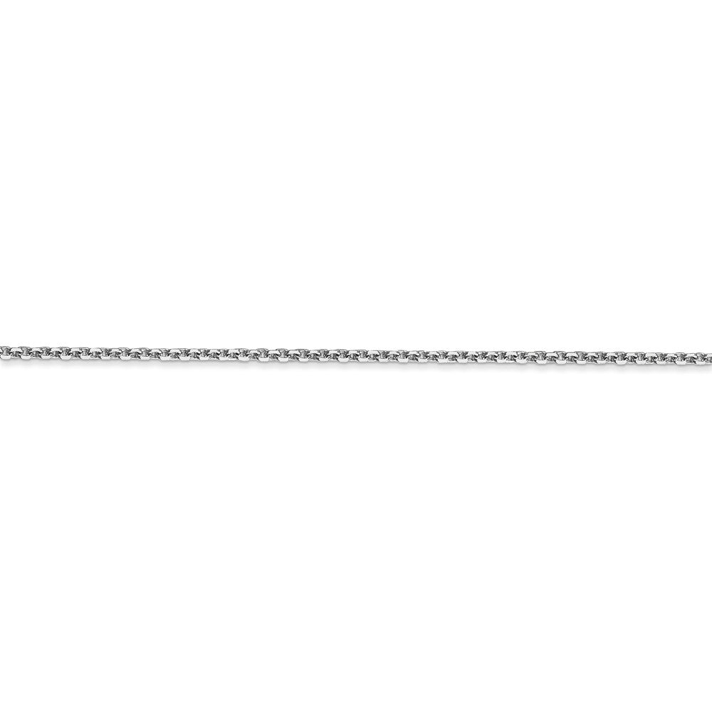 Alternate view of the 1.3mm 10k White Gold Solid Diamond Cut Cable Chain Anklet, 9 Inch by The Black Bow Jewelry Co.