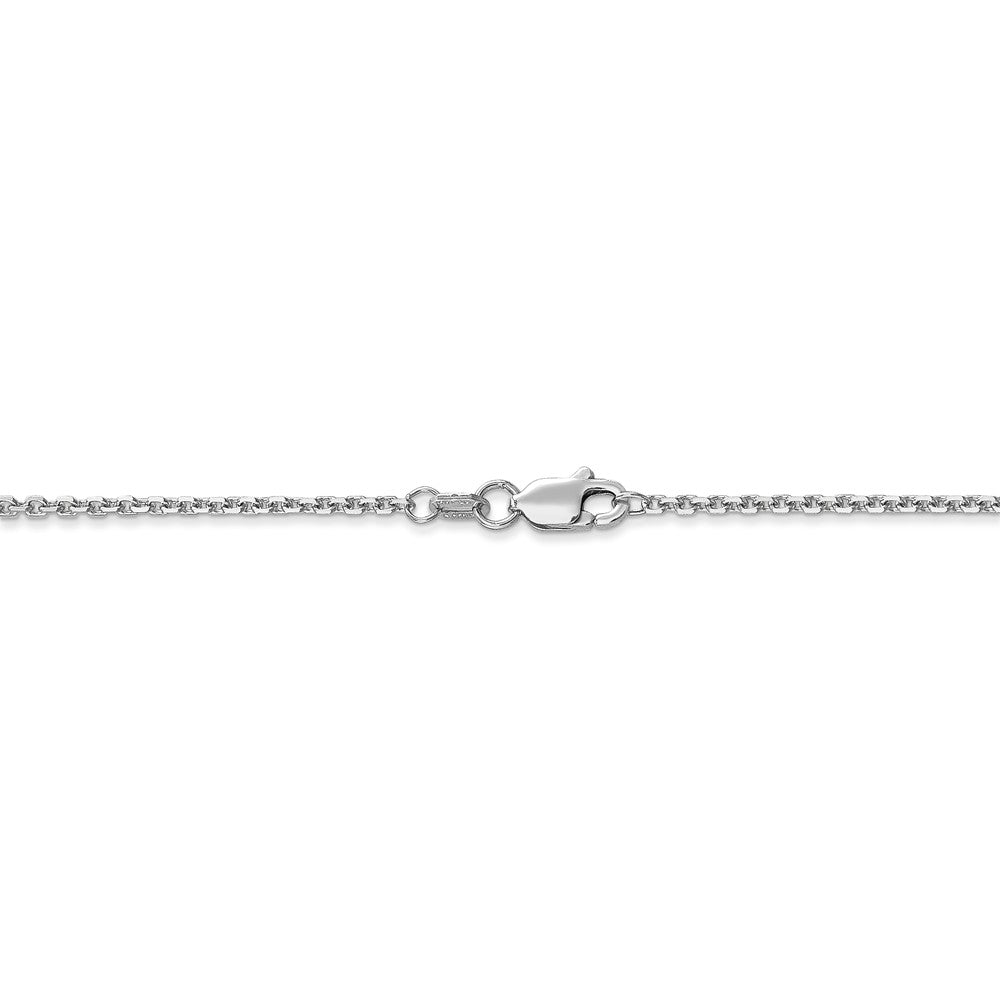 Alternate view of the 1.3mm 10k White Gold Solid Diamond Cut Cable Chain Anklet, 9 Inch by The Black Bow Jewelry Co.