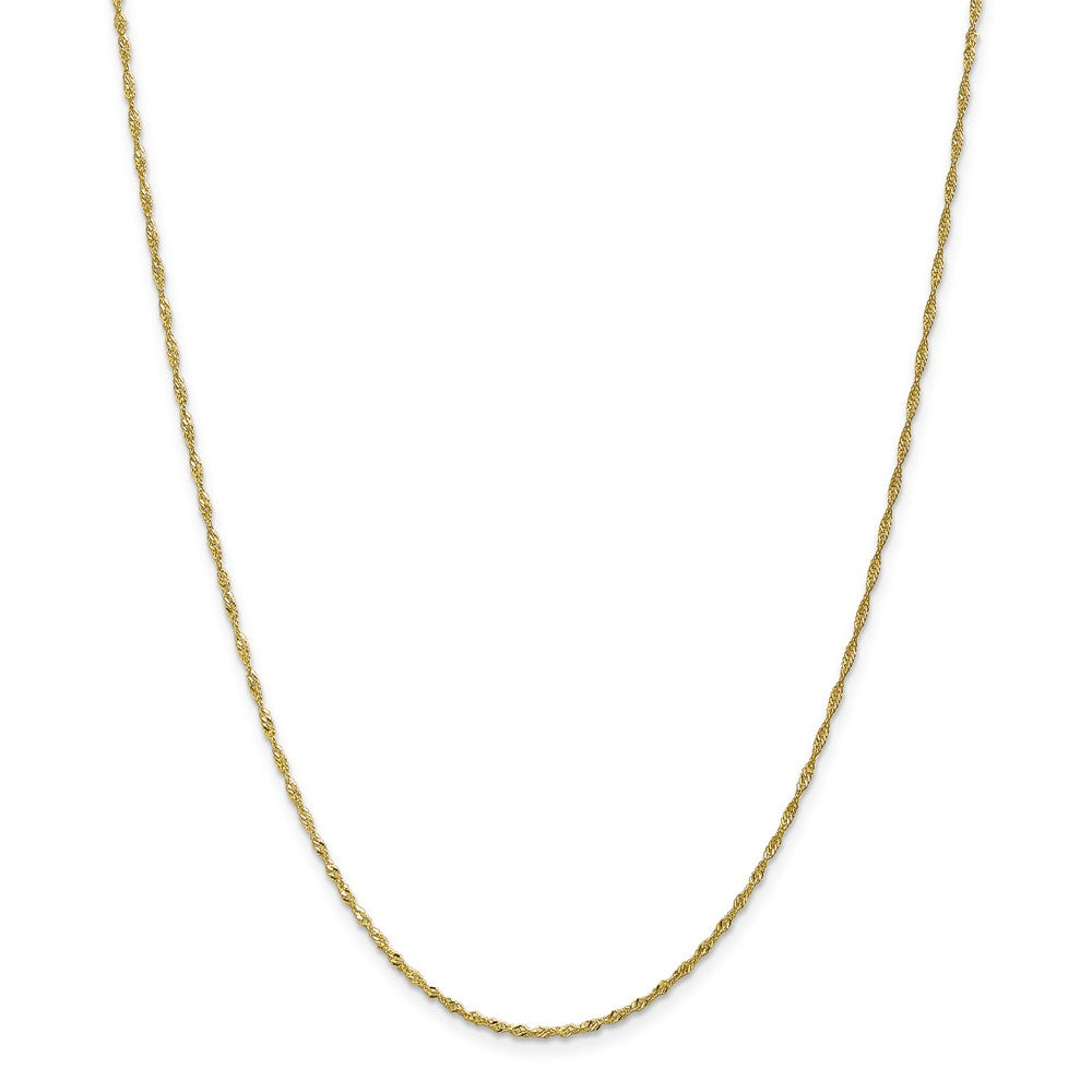 1.4mm 10k Yellow Gold Solid Singapore Chain Anklet, 10 Inch, Item A8882 by The Black Bow Jewelry Co.
