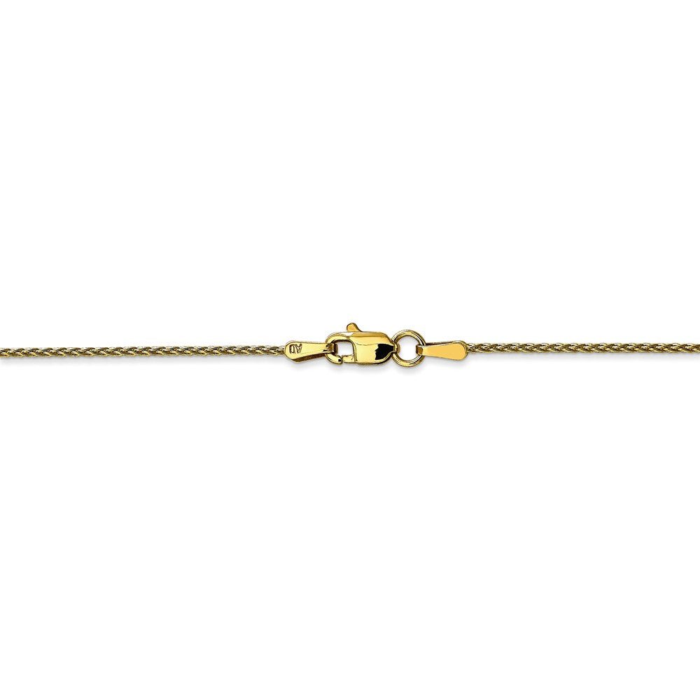 Alternate view of the 1.2mm 10k Yellow Gold Parisian Wheat Chain Anklet, 10 Inch by The Black Bow Jewelry Co.