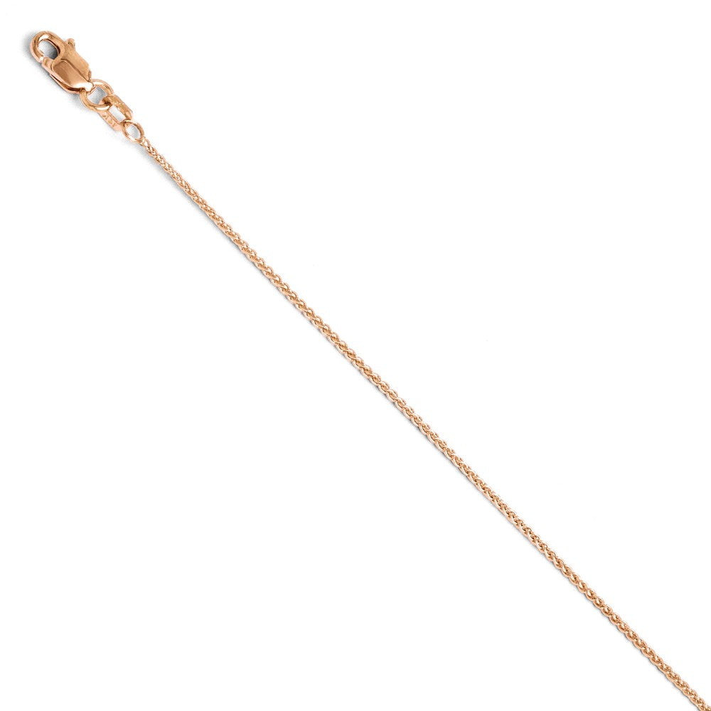 14k Rose Gold 1mm Solid Spiga Chain Anklet, 9 Inch, Item A8884 by The Black Bow Jewelry Co.