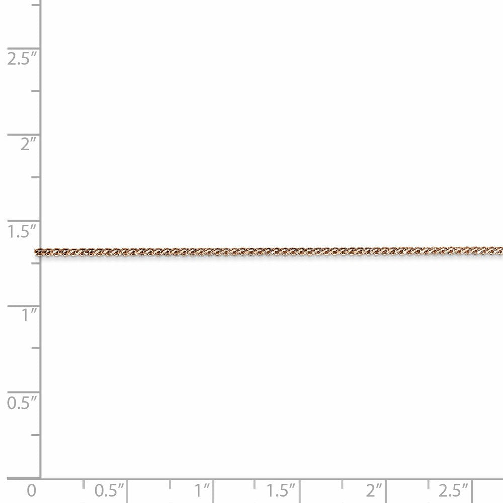 Alternate view of the 14k Rose Gold 1mm Solid Spiga Chain Anklet, 9 Inch by The Black Bow Jewelry Co.