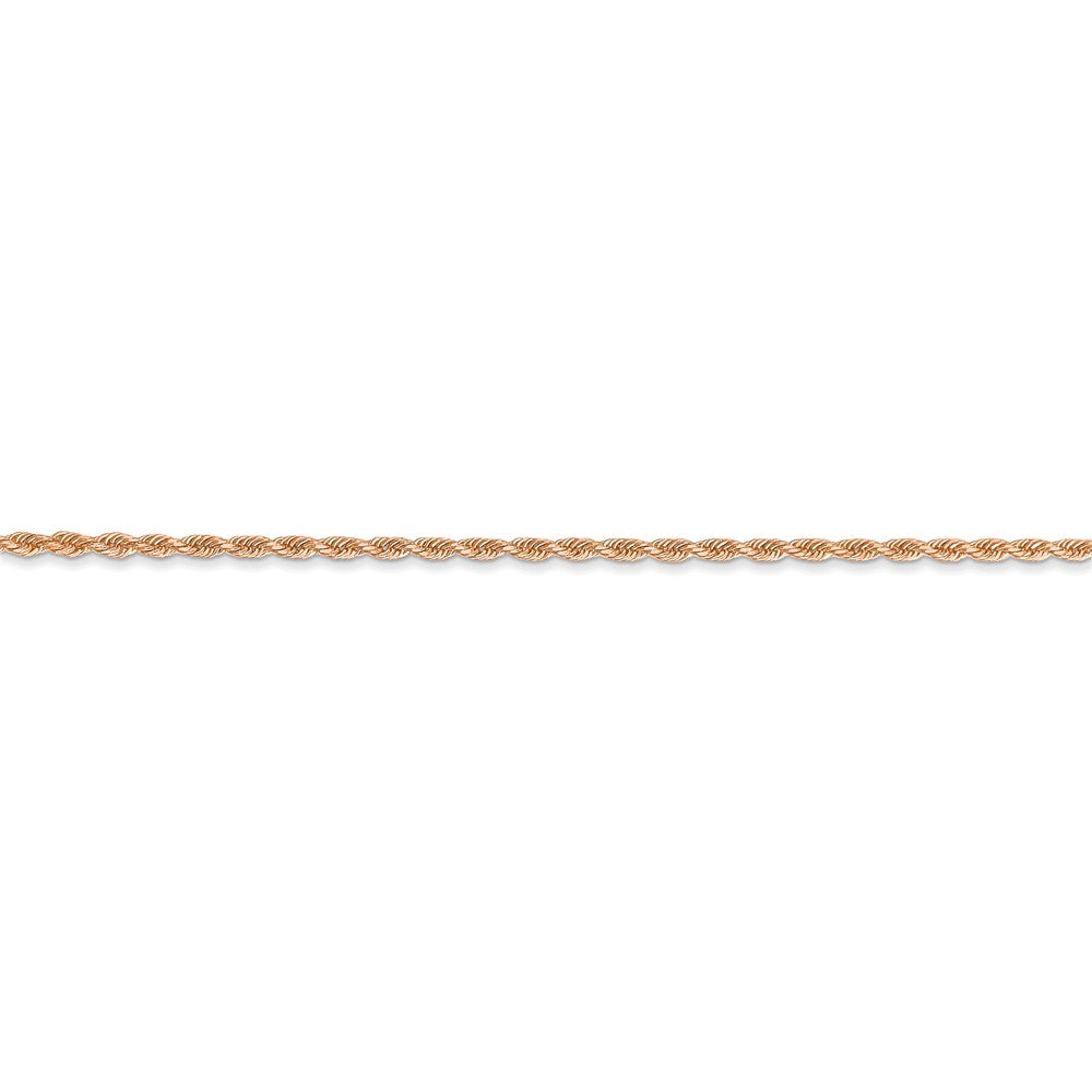 Alternate view of the 14k Rose Gold 1.5mm D/C Solid Rope Chain Anklet, 9 Inch by The Black Bow Jewelry Co.