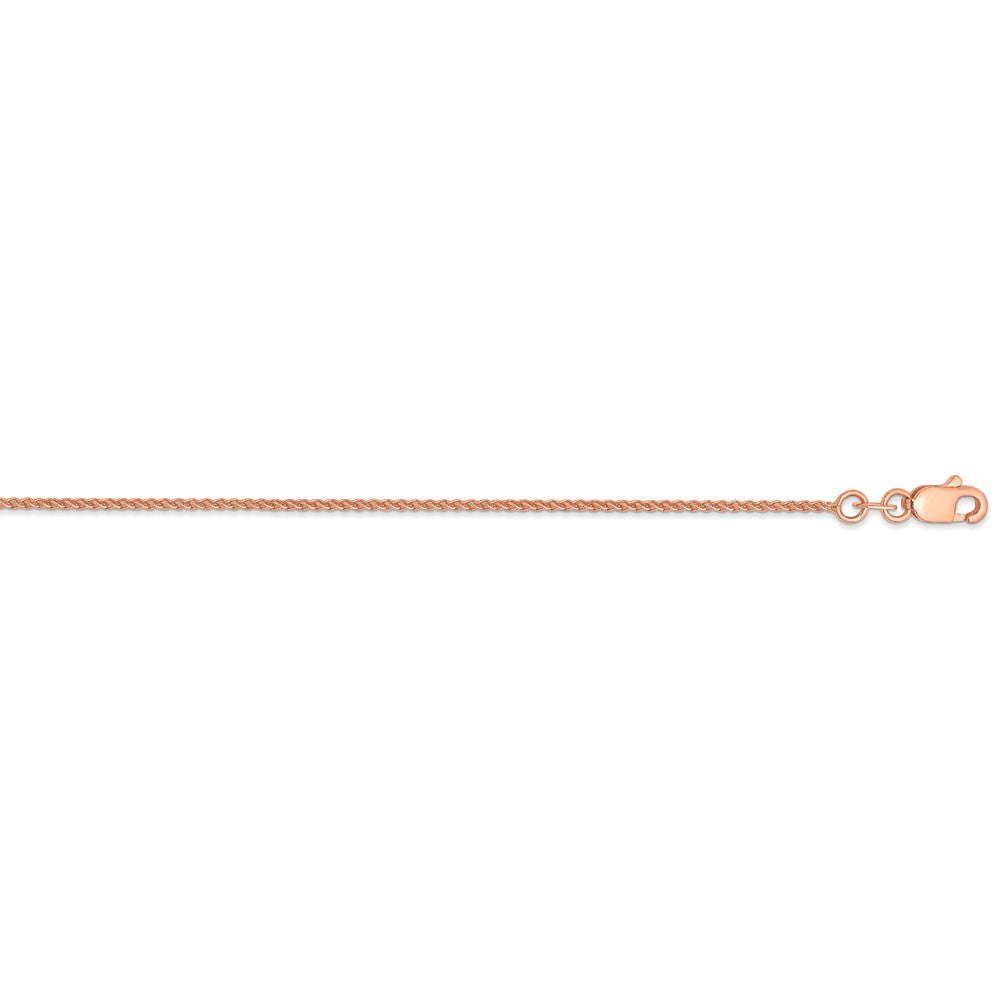 Alternate view of the 1mm 14k Rose Gold Solid Polished Spiga Chain Anklet by The Black Bow Jewelry Co.