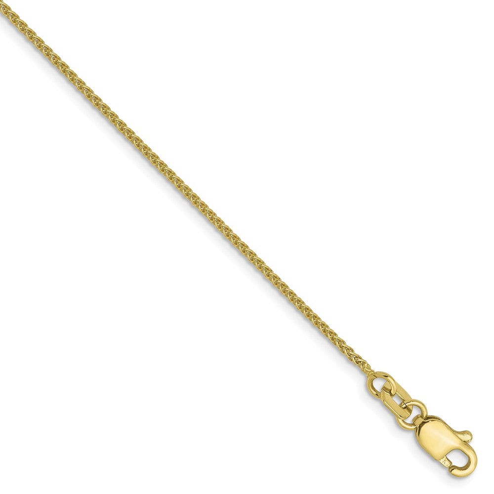 1mm 10k Yellow Gold Solid Wheat Chain Anklet, 9 Inch, Item A8895 by The Black Bow Jewelry Co.