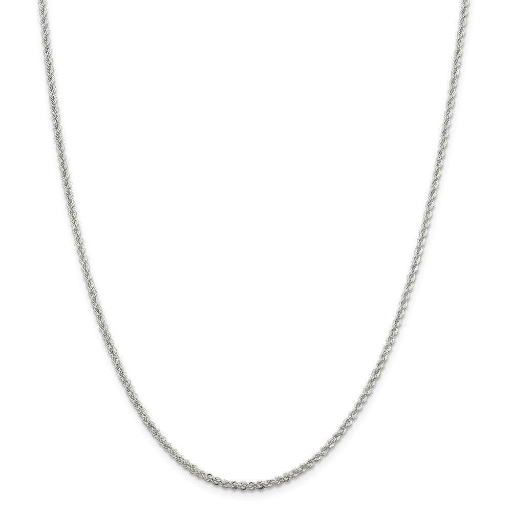 Alternate view of the 2.25mm Sterling Silver Classic Solid Rope Chain Anklet by The Black Bow Jewelry Co.