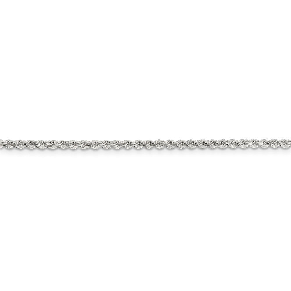 Alternate view of the 2.25mm Sterling Silver Classic Solid Rope Chain Anklet by The Black Bow Jewelry Co.