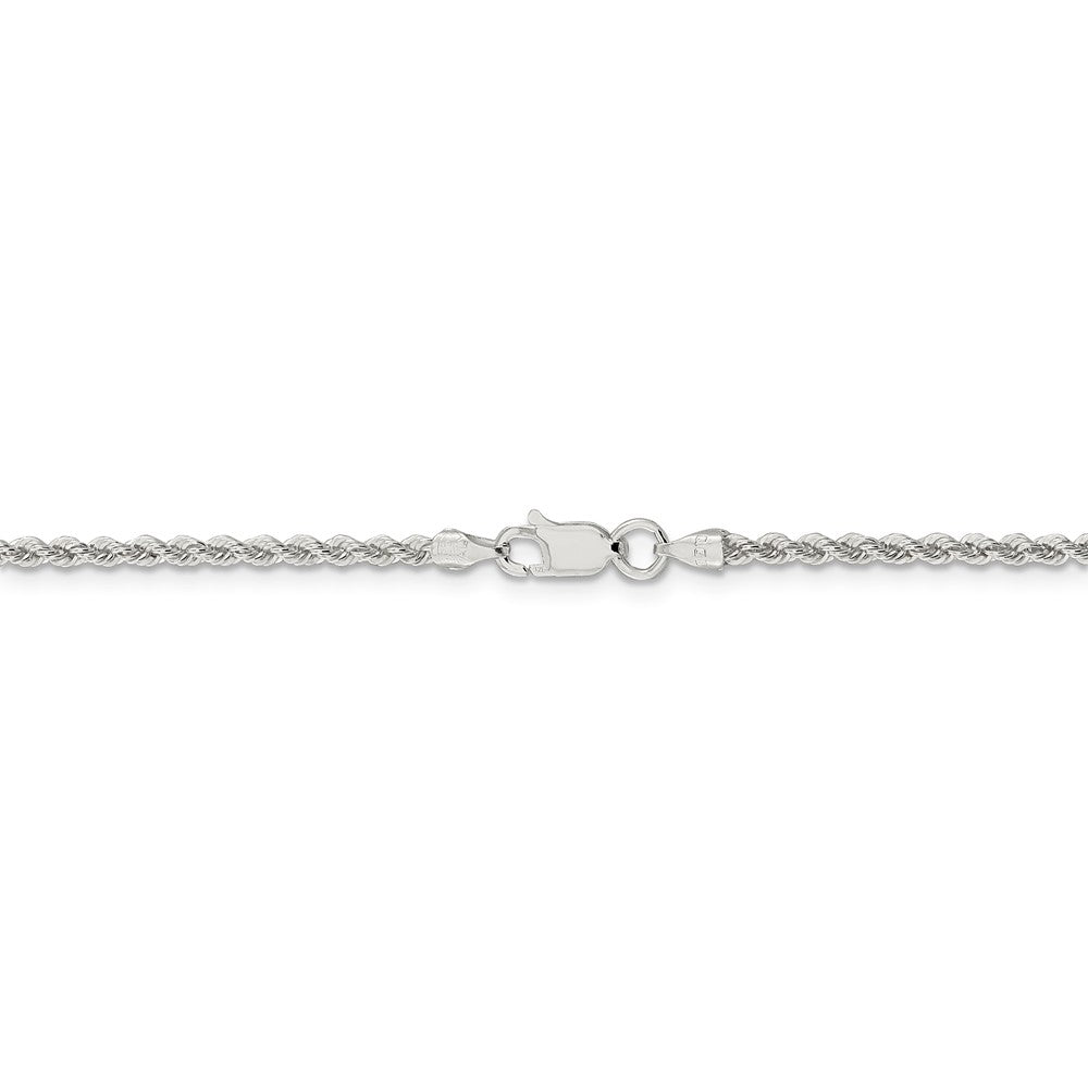 Alternate view of the 2.25mm Sterling Silver Classic Solid Rope Chain Anklet by The Black Bow Jewelry Co.