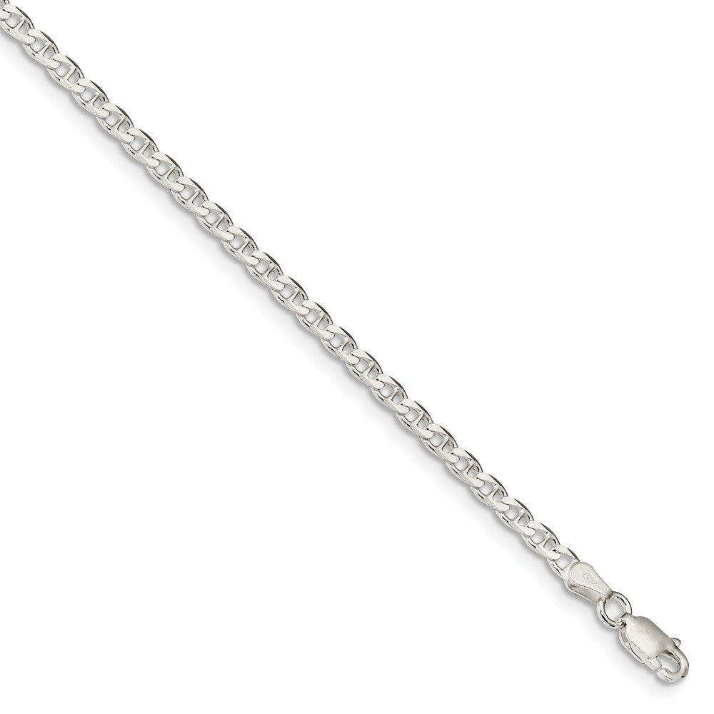 3.1mm Sterling Silver Solid Flat Cuban Anchor Chain Anklet, Item A8901 by The Black Bow Jewelry Co.