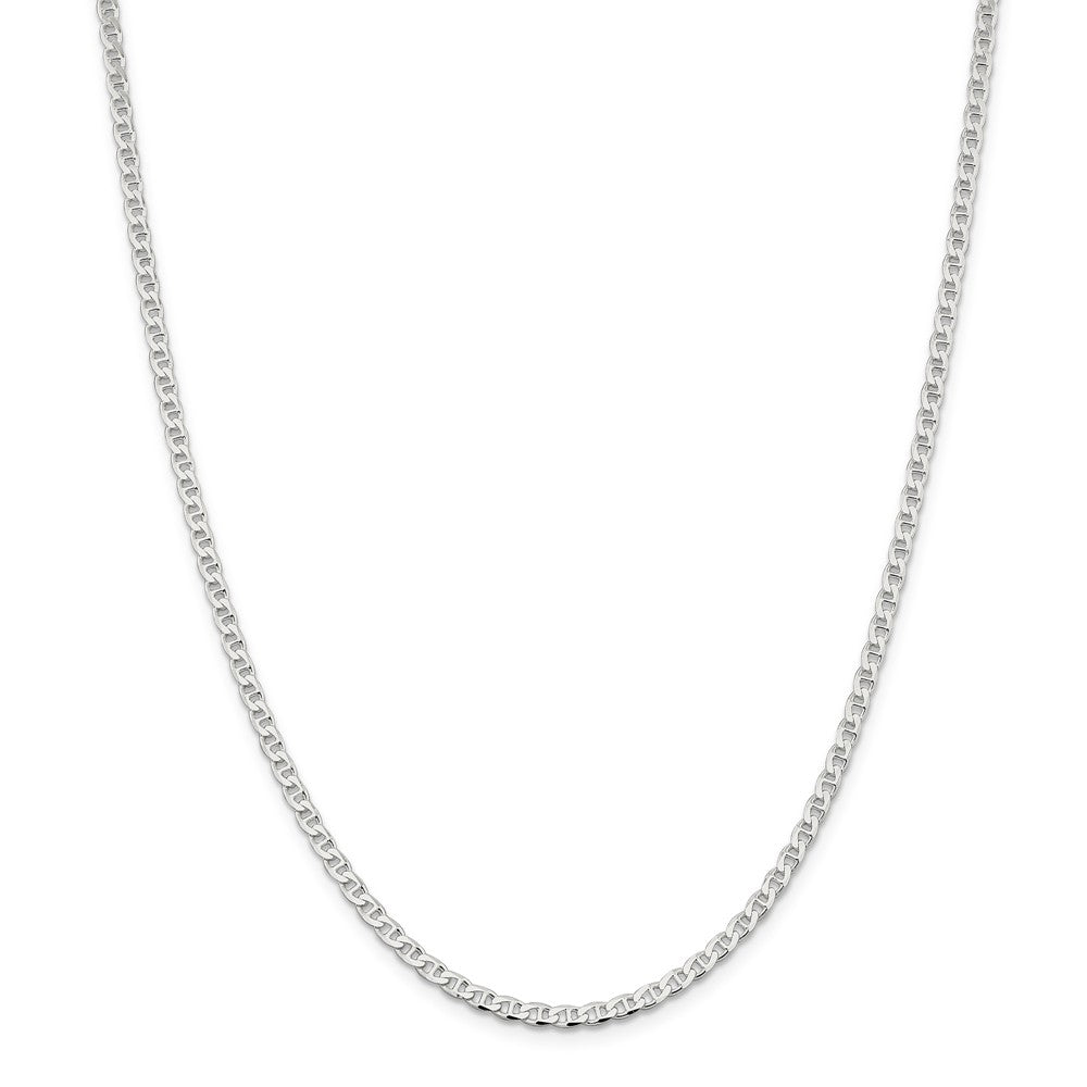 Alternate view of the 3.1mm Sterling Silver Solid Flat Cuban Anchor Chain Anklet by The Black Bow Jewelry Co.