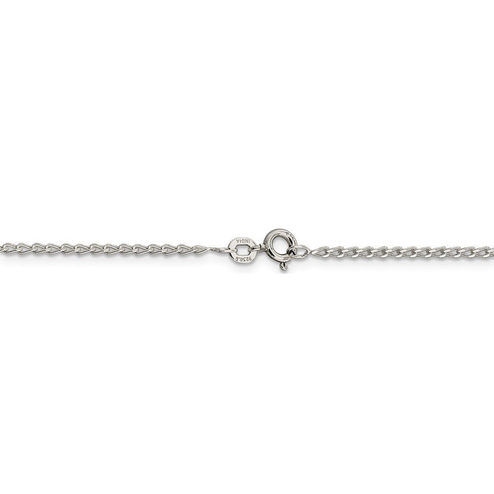 Alternate view of the 1.5mm Sterling Silver Solid Open Curb Chain Anklet by The Black Bow Jewelry Co.