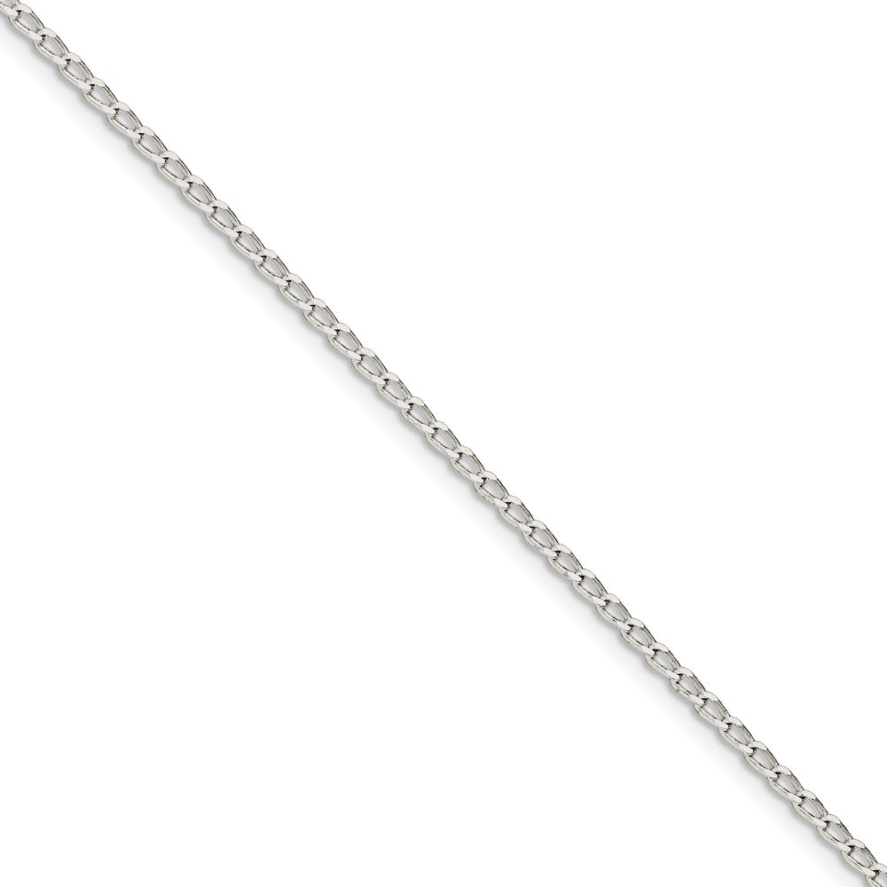 2mm Sterling Silver Solid Open Curb Chain Anklet, Item A8903 by The Black Bow Jewelry Co.