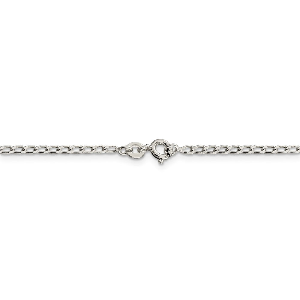 Alternate view of the 2mm Sterling Silver Solid Open Curb Chain Anklet by The Black Bow Jewelry Co.