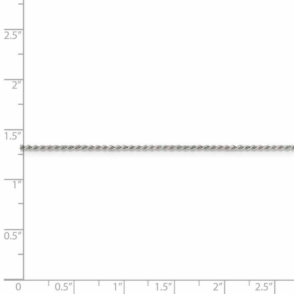 Alternate view of the 1.1mm Sterling Silver Solid Diamond Cut Rope Chain Anklet, 9 Inch by The Black Bow Jewelry Co.