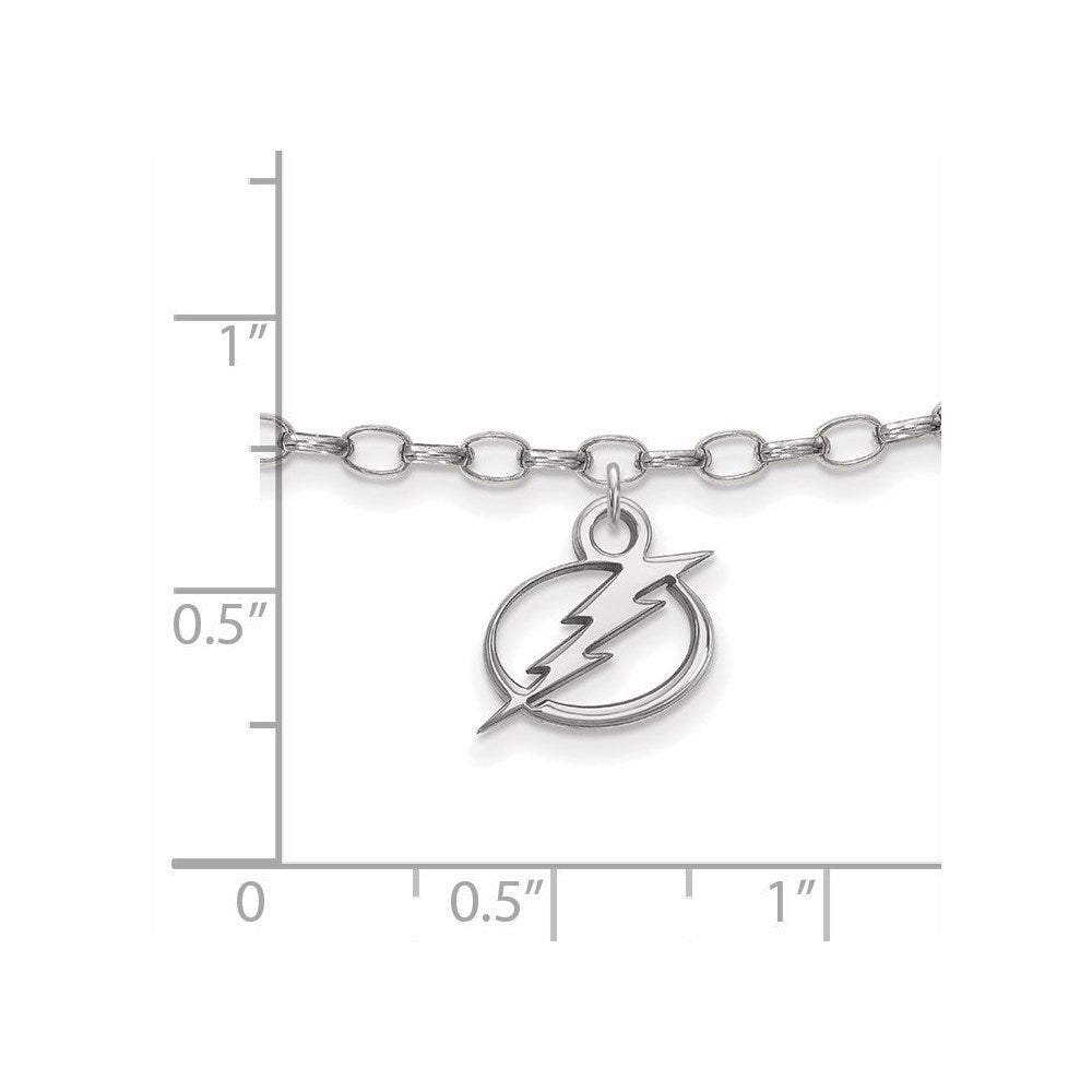 Alternate view of the Sterling Silver NHL Tampa Bay Lightning Anklet, 9 Inch by The Black Bow Jewelry Co.