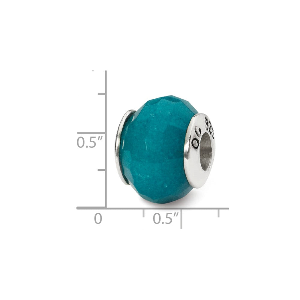 Alternate view of the Light Blue Quartz Stone &amp; Sterling Silver Bead Charm, 13mm by The Black Bow Jewelry Co.
