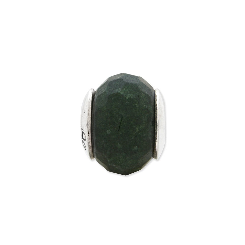 Alternate view of the Dark Green Quartz Stone &amp; Sterling Silver Bead Charm, 13mm by The Black Bow Jewelry Co.