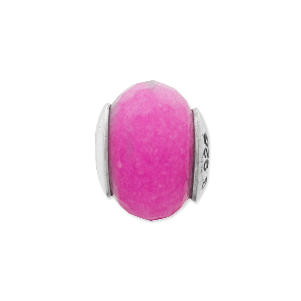 Alternate view of the Fuchsia Quartz Stone &amp; Sterling Silver Bead Charm, 13mm by The Black Bow Jewelry Co.