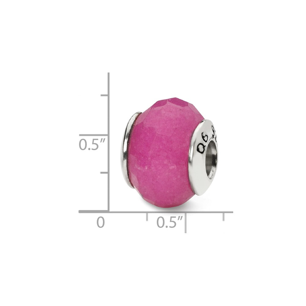 Alternate view of the Fuchsia Quartz Stone &amp; Sterling Silver Bead Charm, 13mm by The Black Bow Jewelry Co.