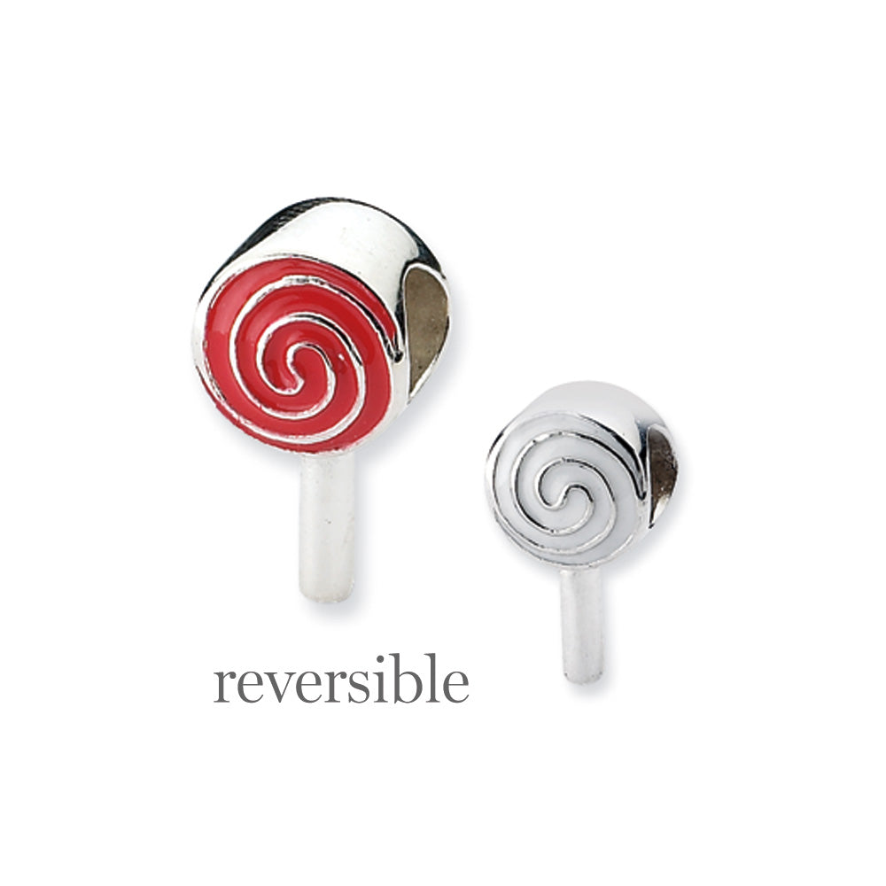 Sterling Silver Enameled Lollipop Bead Charm, Item B10514 by The Black Bow Jewelry Co.