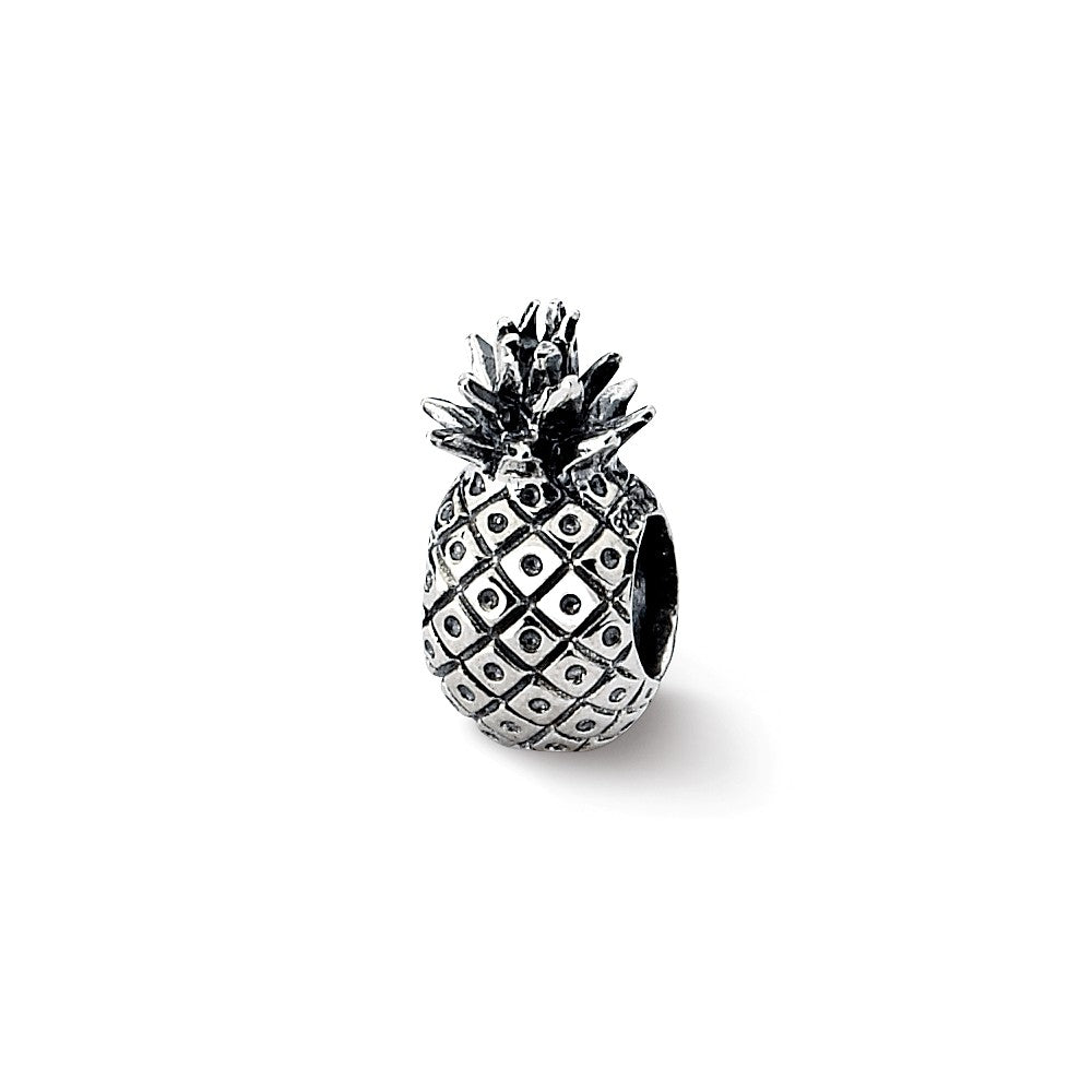 Sterling Silver Pineapple Bead Charm, Item B10515 by The Black Bow Jewelry Co.