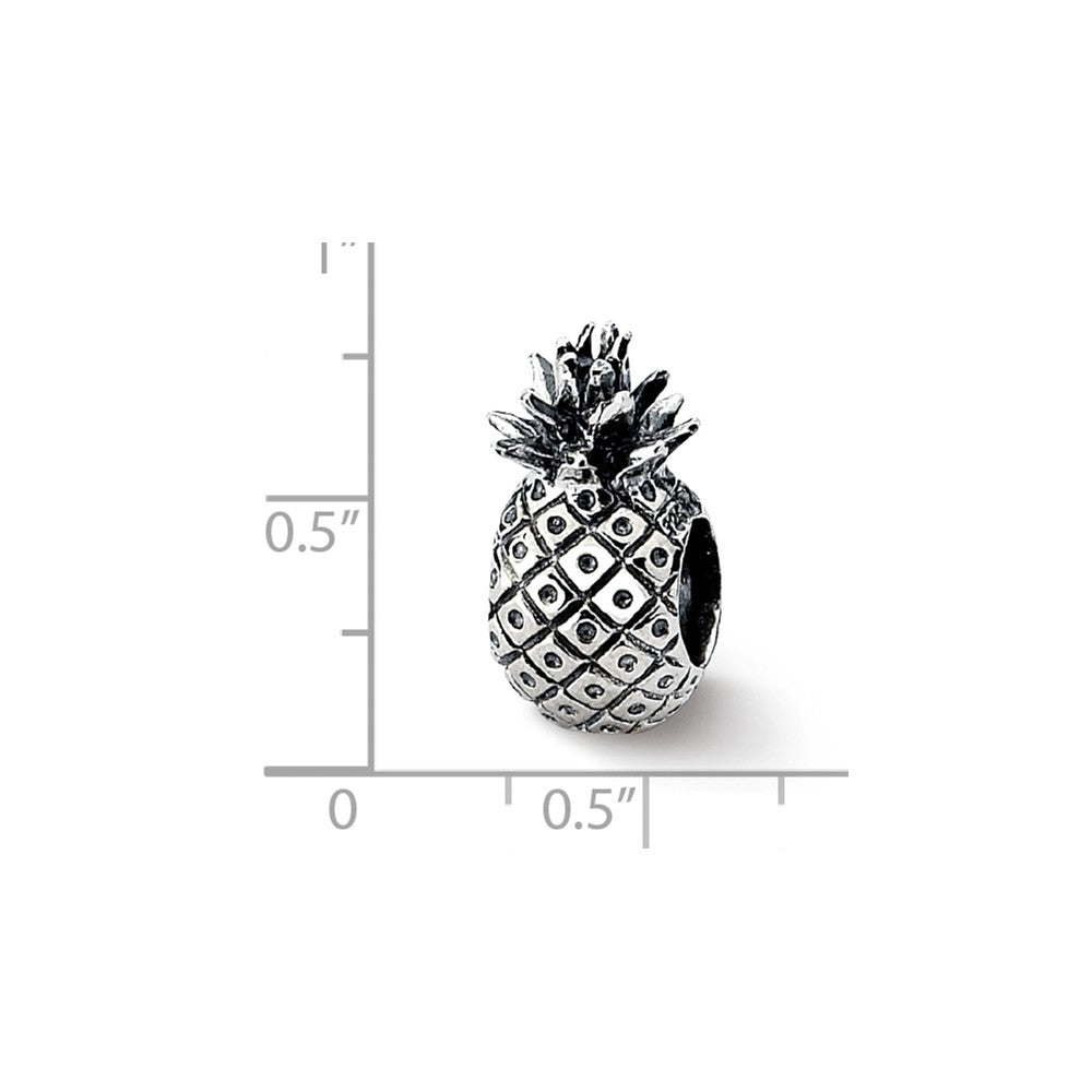 Alternate view of the Sterling Silver Pineapple Bead Charm by The Black Bow Jewelry Co.