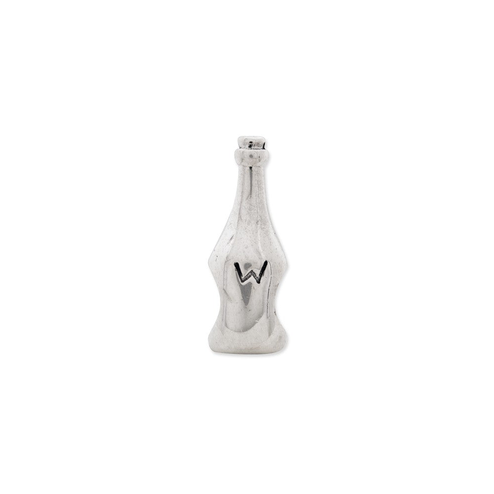 Alternate view of the Sterling Silver Wine Bottle Bead Charm by The Black Bow Jewelry Co.
