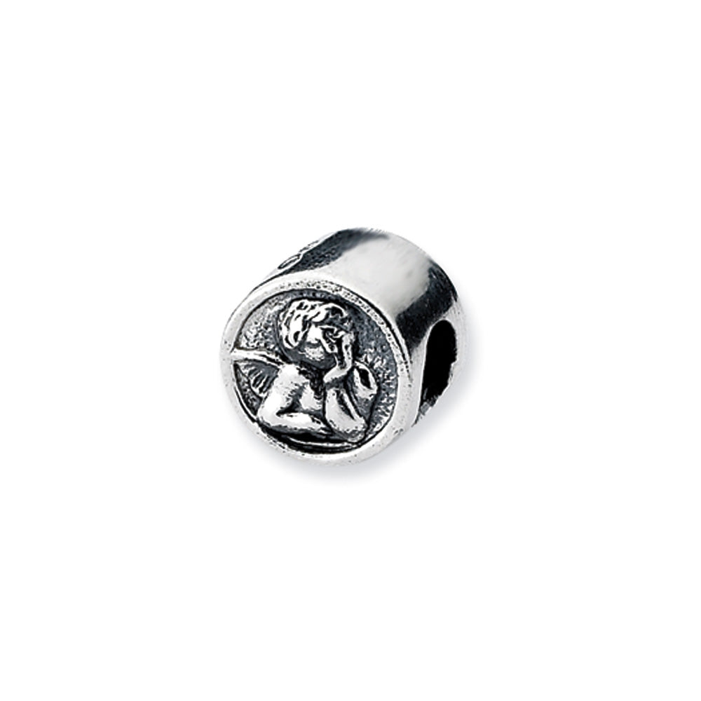 Sterling Silver Angel Bead Charm, Item B10531 by The Black Bow Jewelry Co.