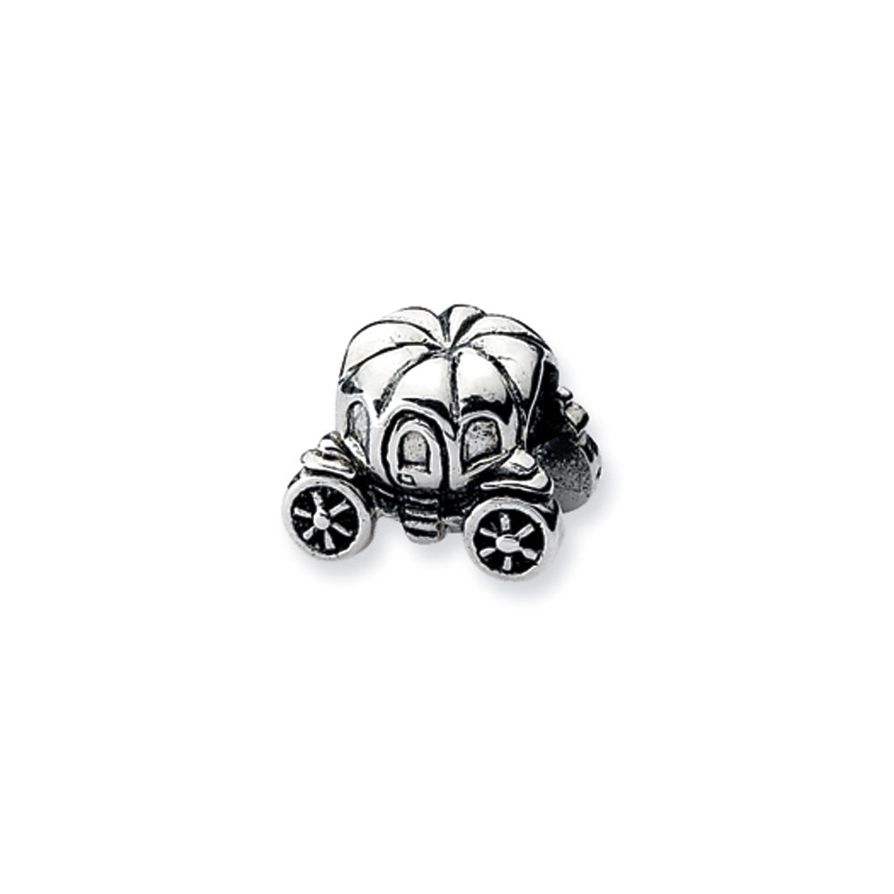 Sterling Silver Pumpkin Carriage Bead Charm, Item B10545 by The Black Bow Jewelry Co.