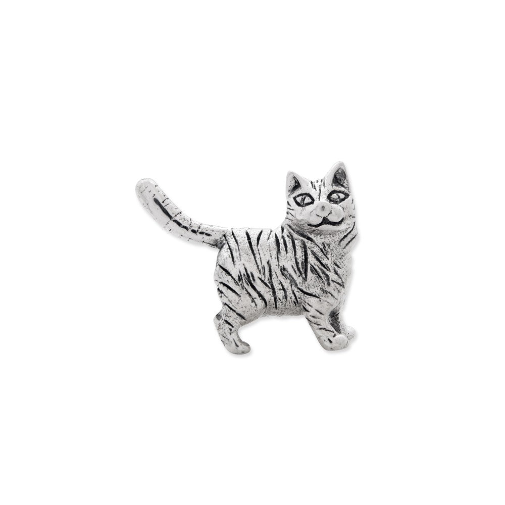 Alternate view of the Sterling Silver American Shorthair Cat Bead Charm by The Black Bow Jewelry Co.