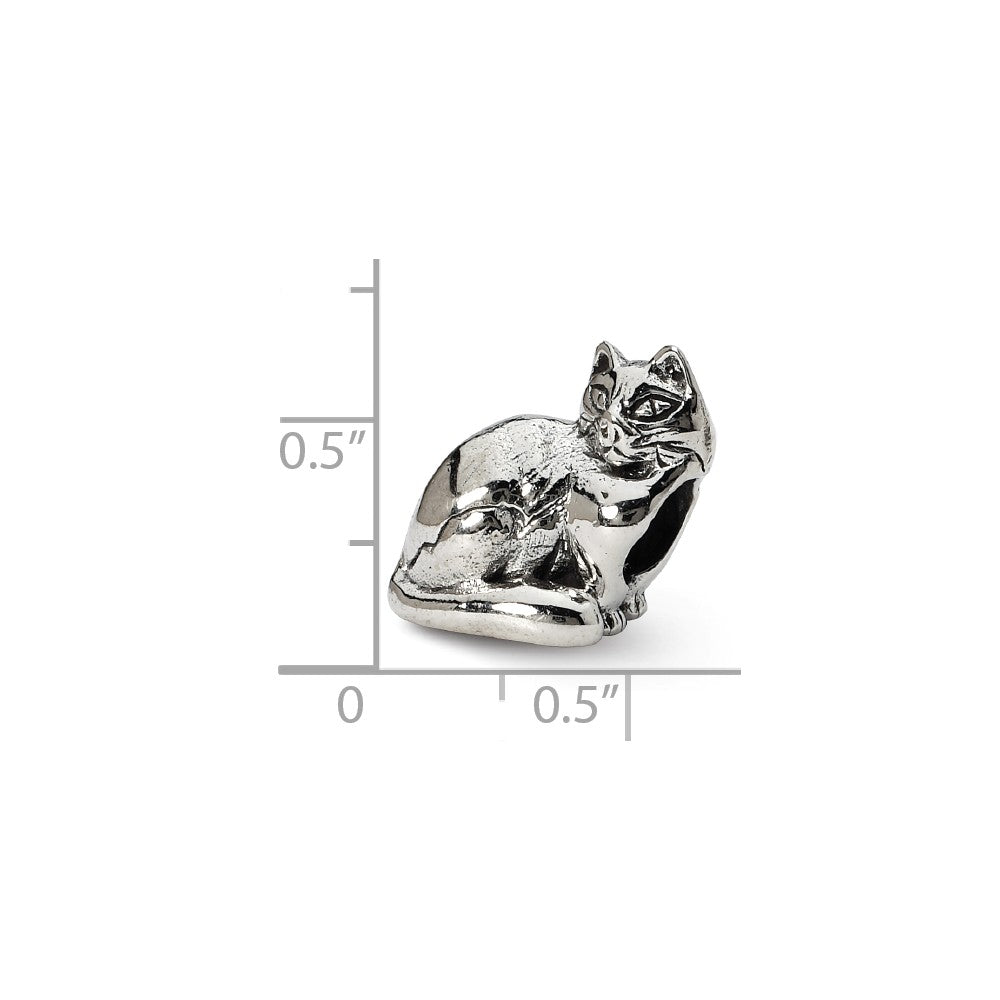 Alternate view of the Sterling Silver Ragdoll Cat Bead Charm by The Black Bow Jewelry Co.