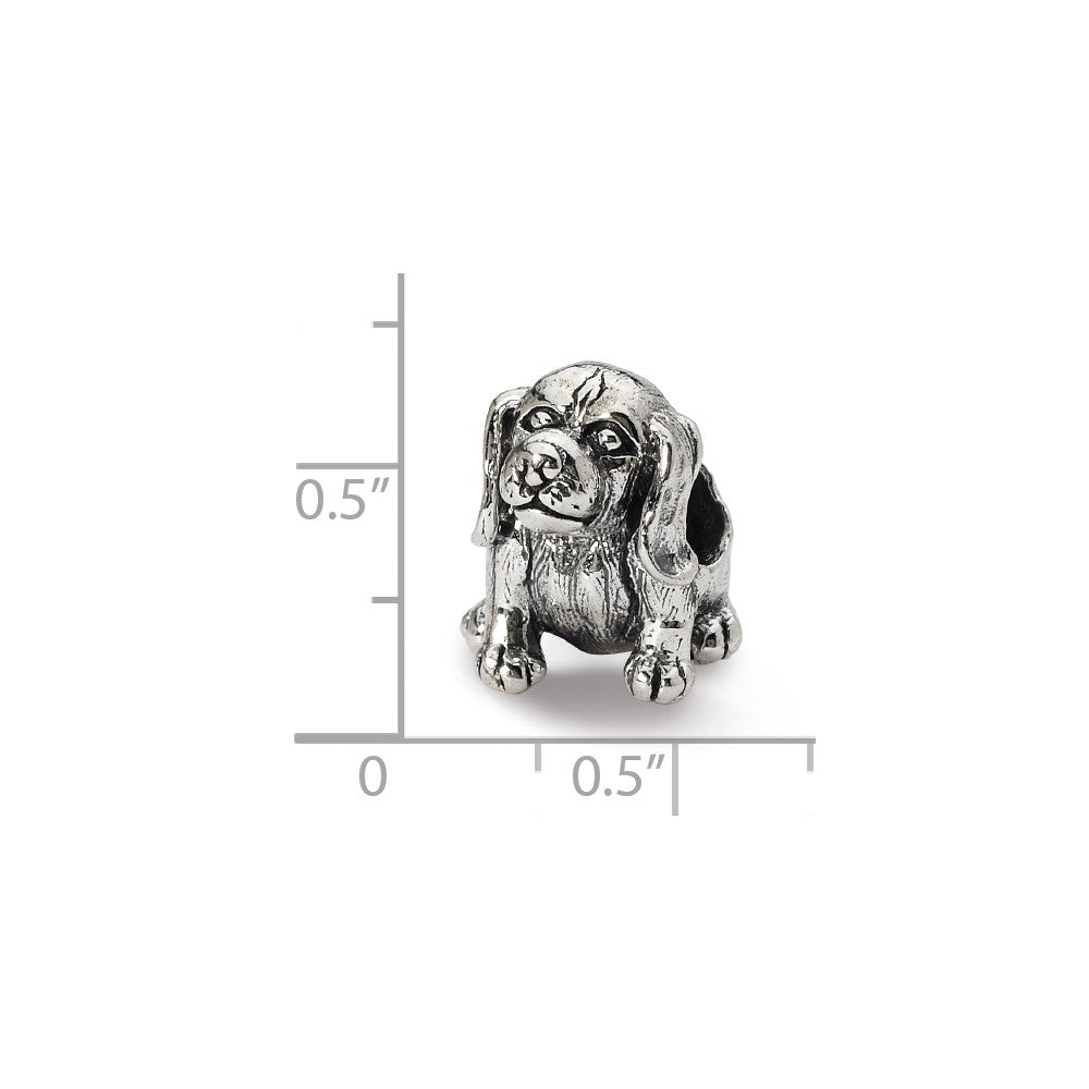 Alternate view of the Sterling Silver Beagle Bead Charm by The Black Bow Jewelry Co.