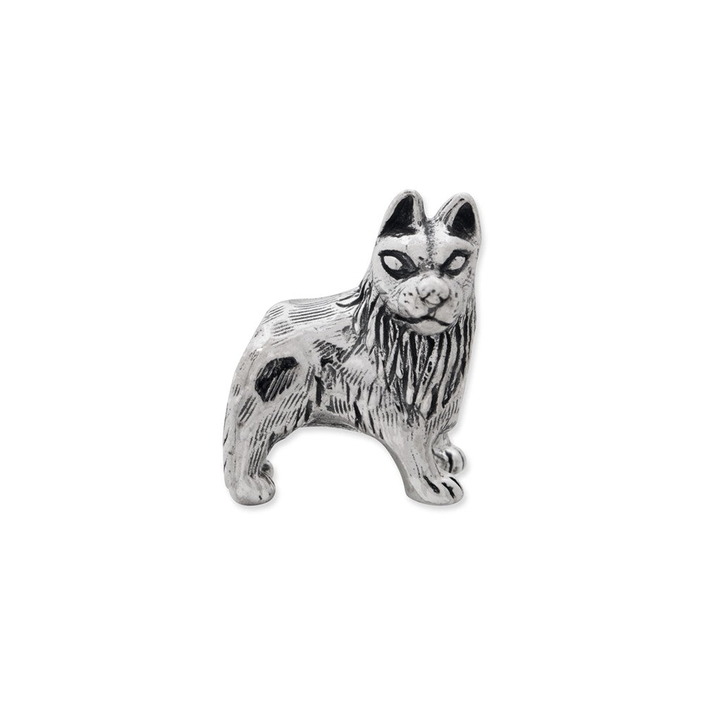 Alternate view of the Sterling Silver German Shepherd Bead Charm by The Black Bow Jewelry Co.