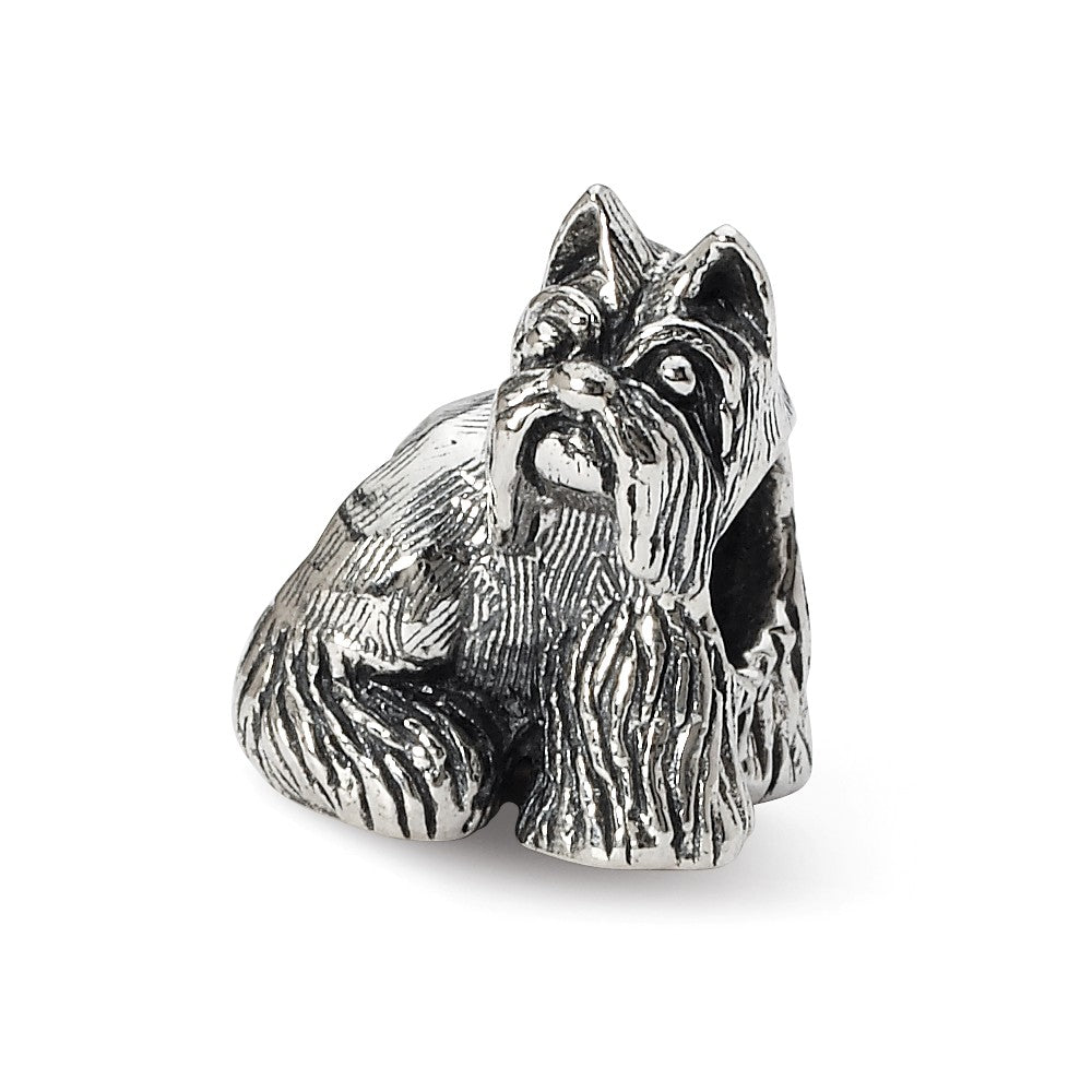 Sterling Silver Miniature Schnauzer Bead Charm, Item B10593 by The Black Bow Jewelry Co.