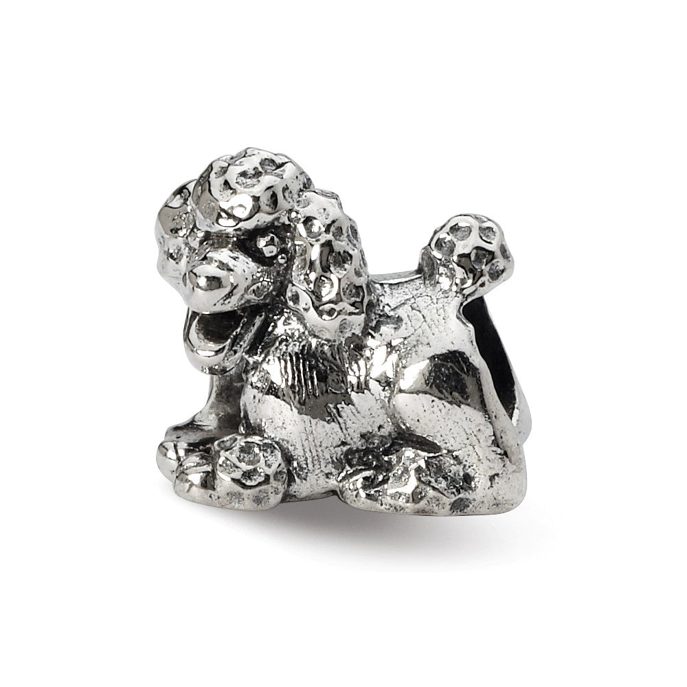 Sterling Silver Poodle Bead Charm, Item B10595 by The Black Bow Jewelry Co.