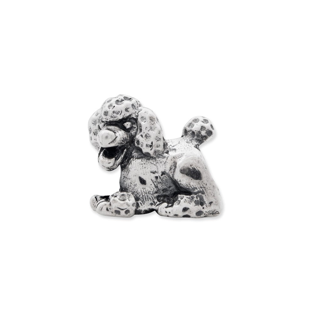 Alternate view of the Sterling Silver Poodle Bead Charm by The Black Bow Jewelry Co.