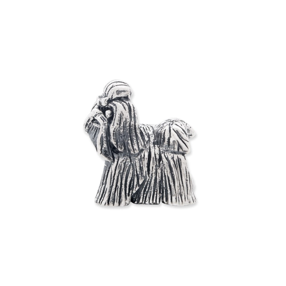 Alternate view of the Sterling Silver 3D Shih Tzu Bead Charm by The Black Bow Jewelry Co.
