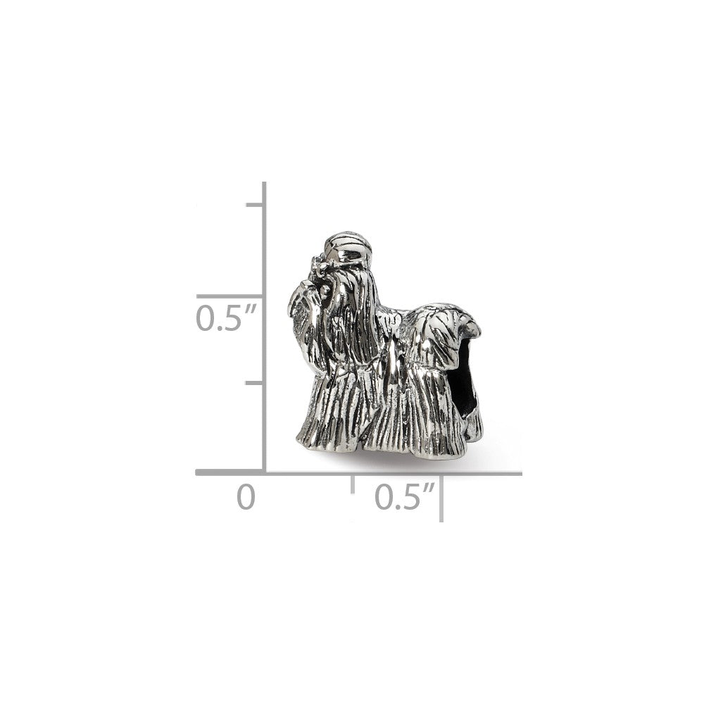 Alternate view of the Sterling Silver 3D Shih Tzu Bead Charm by The Black Bow Jewelry Co.