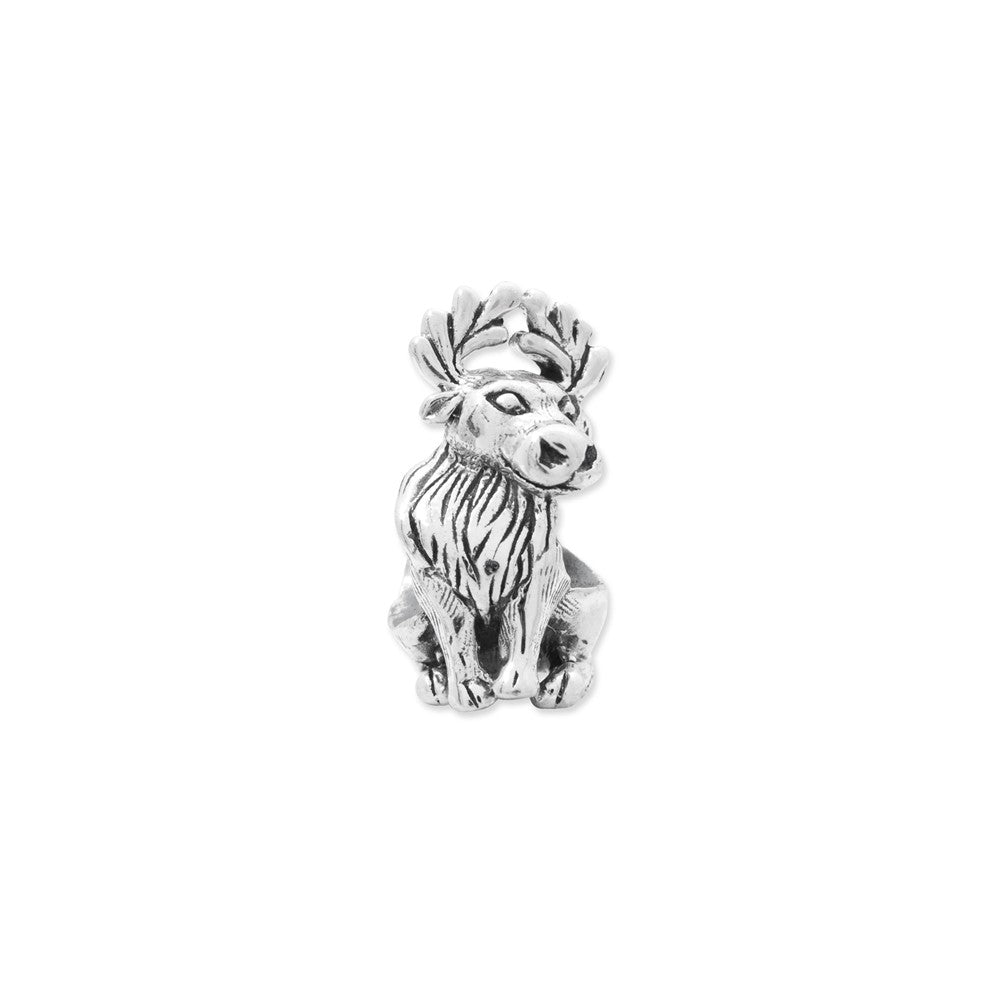 Alternate view of the Sterling Silver Moose Bead Charm by The Black Bow Jewelry Co.