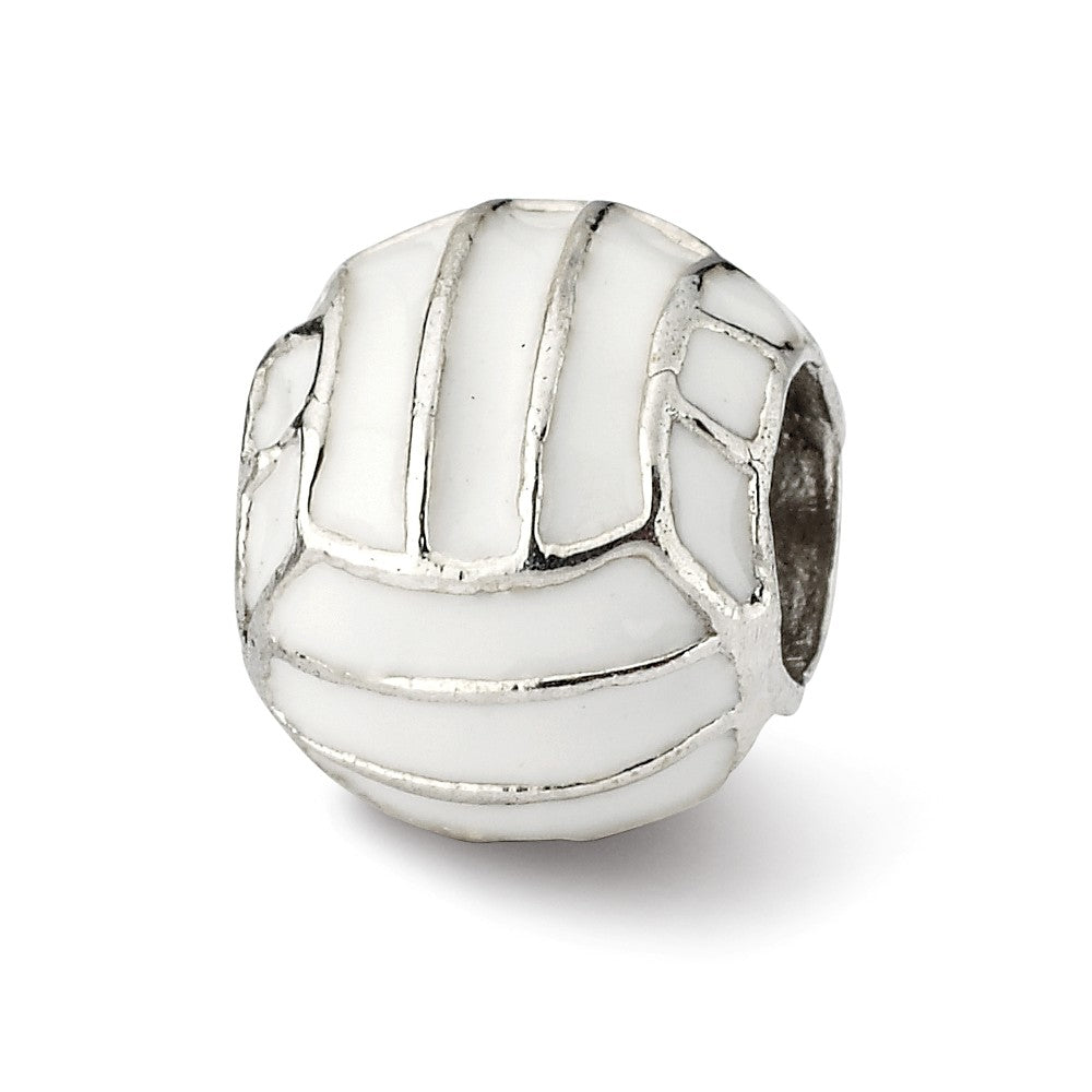 Sterling Silver and Enameled Volleyball Bead Charm, Item B10652 by The Black Bow Jewelry Co.