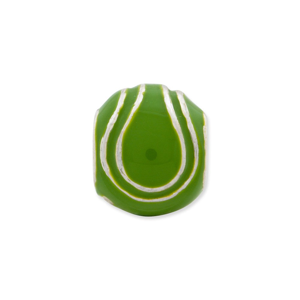 Alternate view of the Sterling Silver and Enameled Tennis Ball Bead Charm by The Black Bow Jewelry Co.